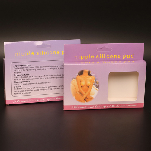 Silicone breast patch color box lesbian goddess breathable rabbit cloth breast patch heart-shaped chest pad blister universal color box dolphin