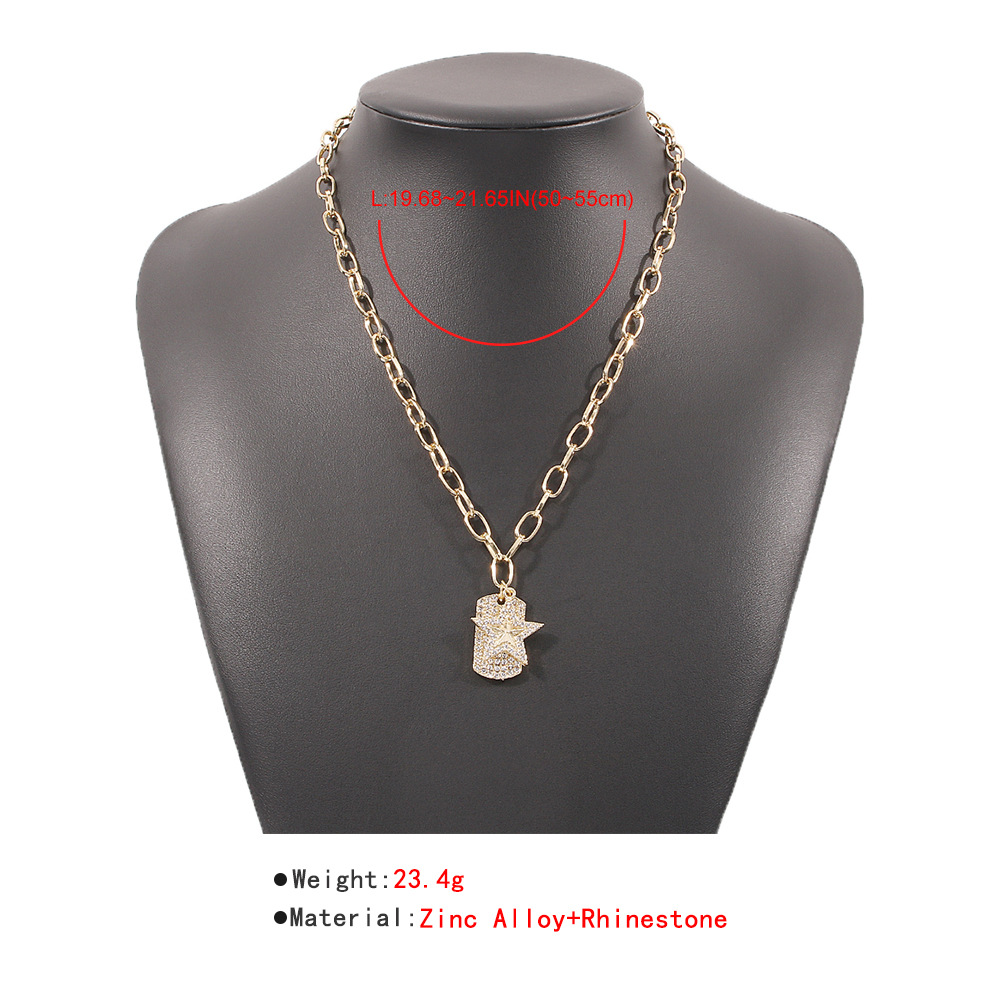 Fashion Single-layer Square Brand Star Necklace display picture 5