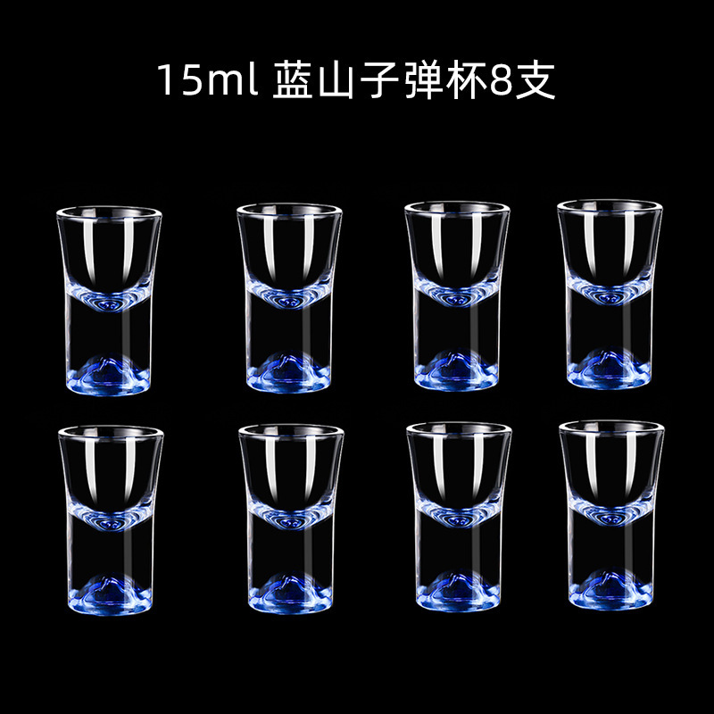 Fábrica directa de vinos de montaña azul conjunto de vidrio de cristal de lujo ligero casero tazas de vino con soporte de tazas de bambú