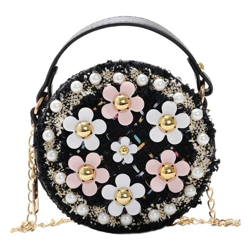 Внешняя торговля Экспорт взрывы детская декоративная сумка осень и зима Креативный новый шерстяной цветок свежий Детская маленькая круглая сумка оптом