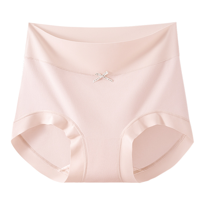 50 ropa interior femenina modal suave de cintura alta ~ Ropa interior transpirable de alta elasticidad de la entrepierna antibacteriana de seda de morera de grado 10A para mujer