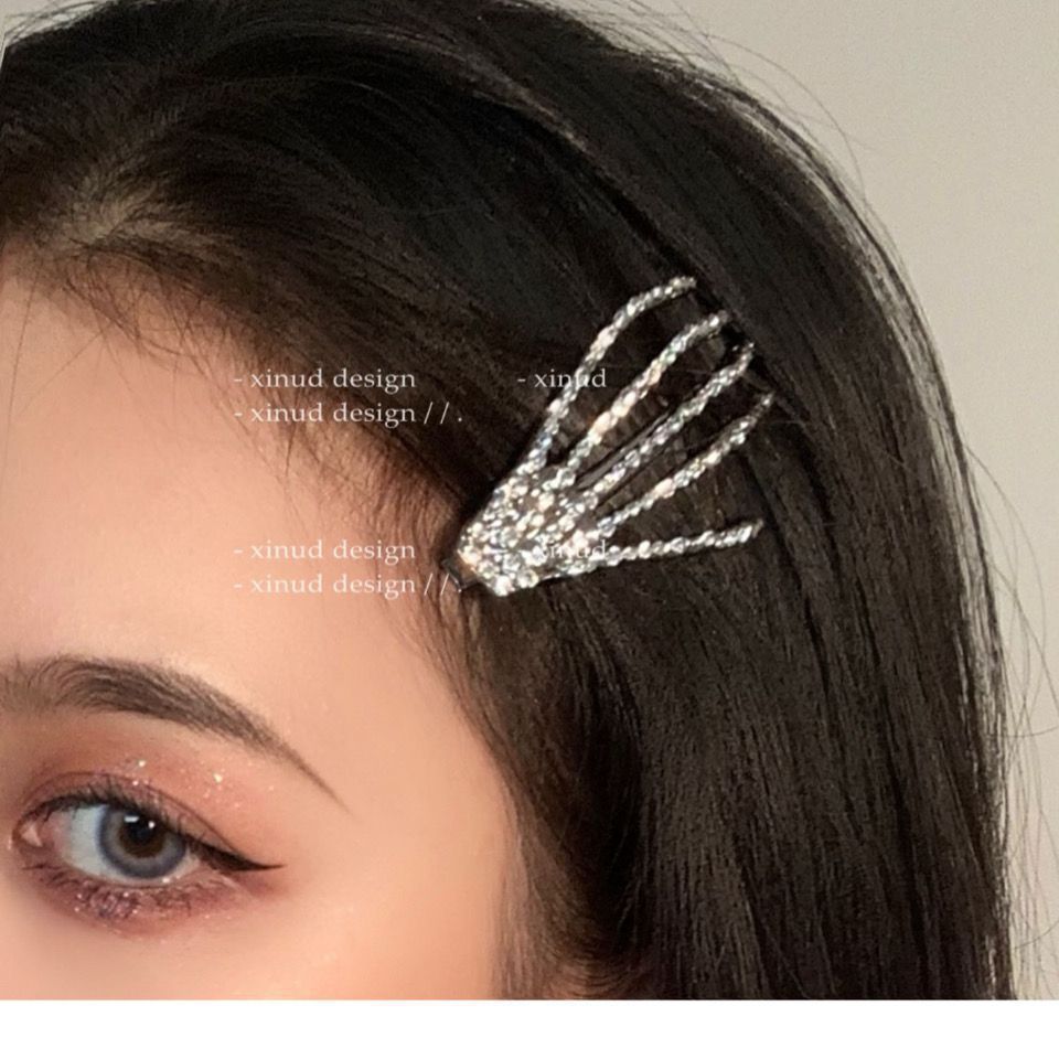 Fermaglio capelli vintage teschio halloween con strass_voghion.com