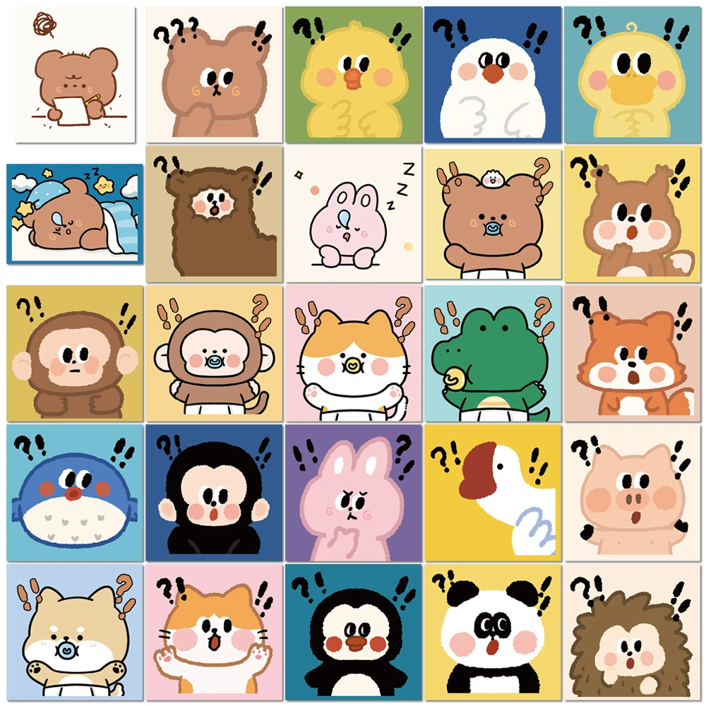 50 детских наклеек мультфильм маленькие животные граффити водонепроницаемые наклейки милые животные награды наклейки декоративный багаж