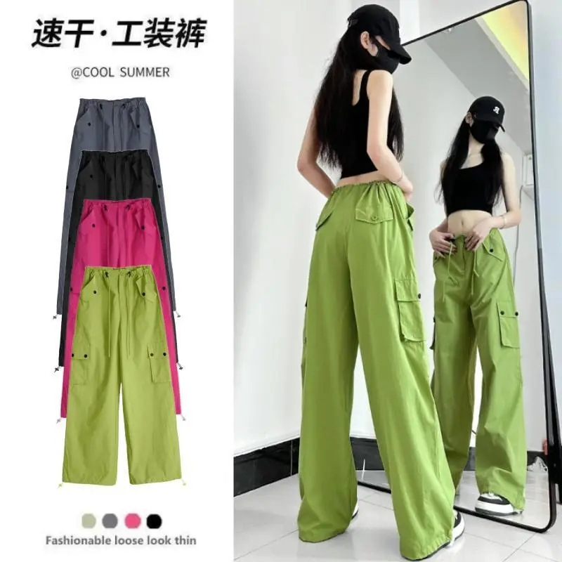 Overalls Summer American 2024 Thin New Loose Pants High Waist Casual Quick-drying Sports Pants