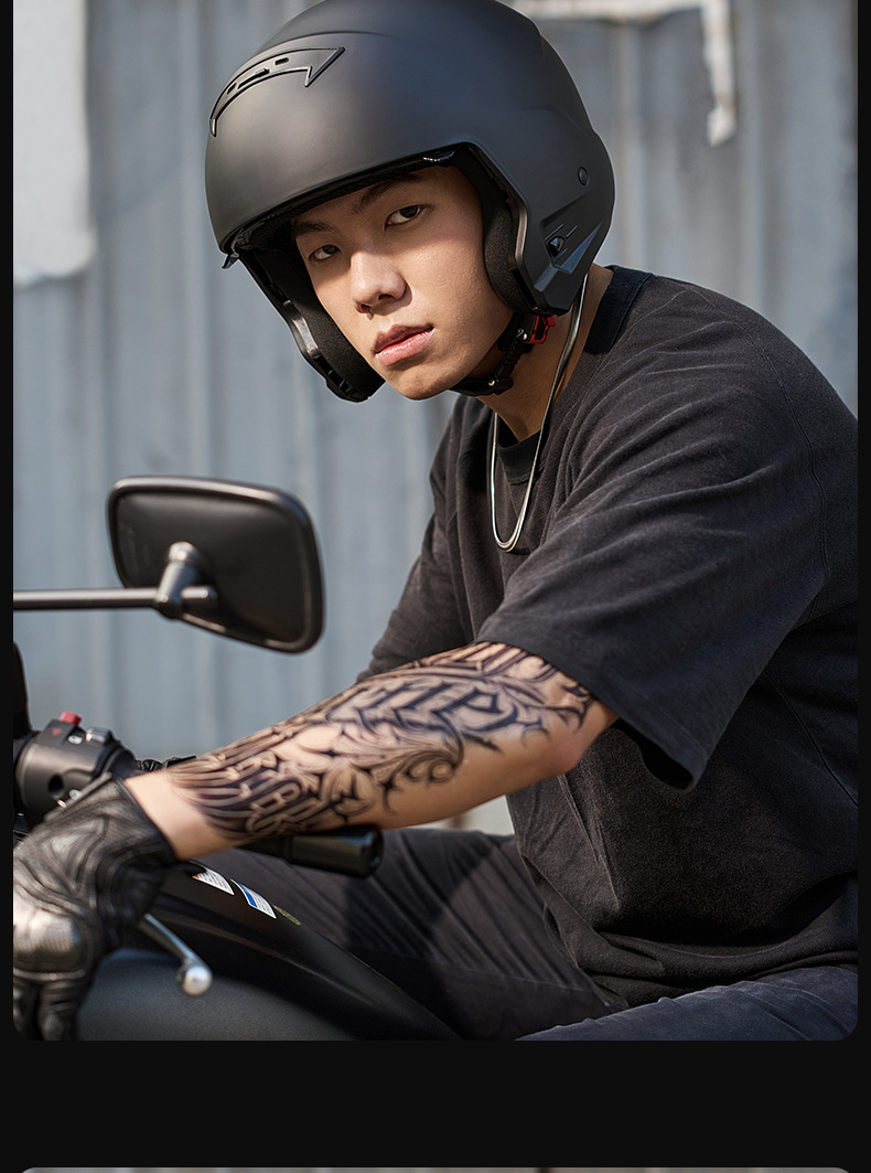 3C Retro Motorcycle Helmet Full Helmet Electric Motorbike Scooter Helmet