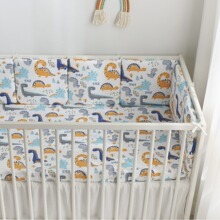 婴儿床围新生儿床上用品宝宝防撞围栏纯棉 蓝恐龙 30*30*6整片洗