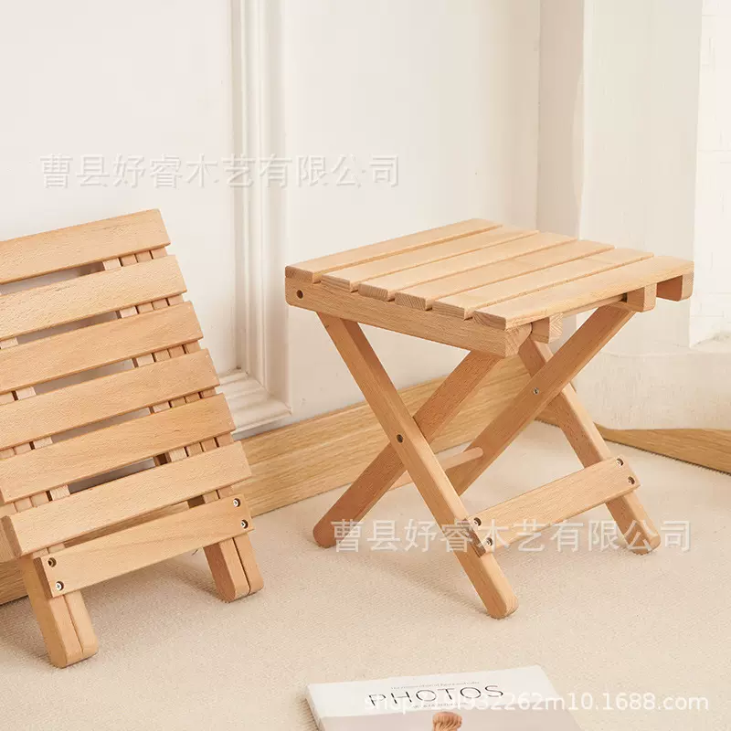 实木可折叠板凳家用客厅茶几矮凳现代简约时尚儿童椅便携式钓鱼椅