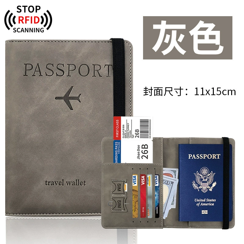 Портмоне RFID паспортное, чехол из искусственной кожи PU для документов, карточные слоты, закрытие магнитом или резинкой