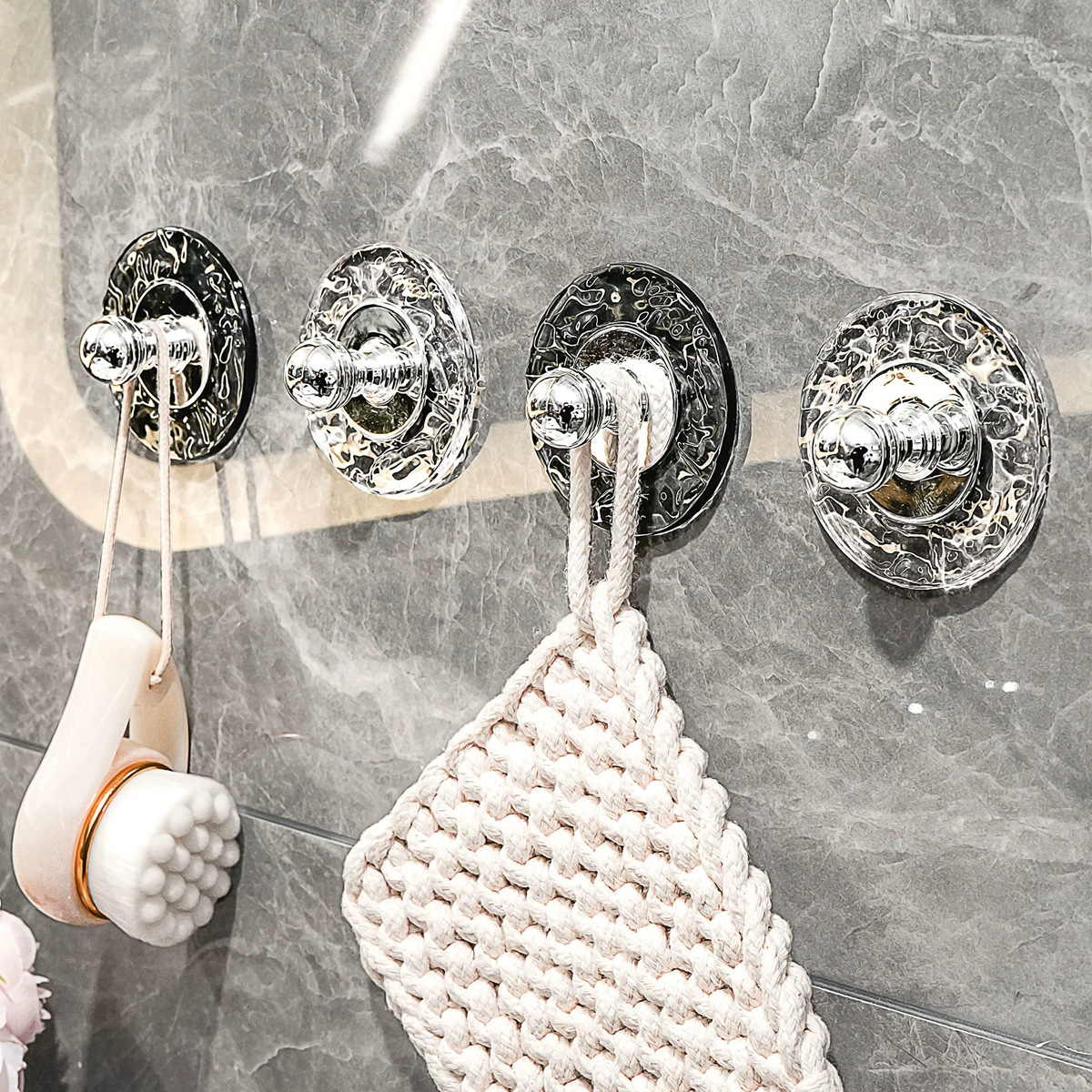 Luz gancho de lujo adhesivo fuerte carga Punch-libre cocina baño Baño pared puerta toalla sin costuras gancho pegajoso