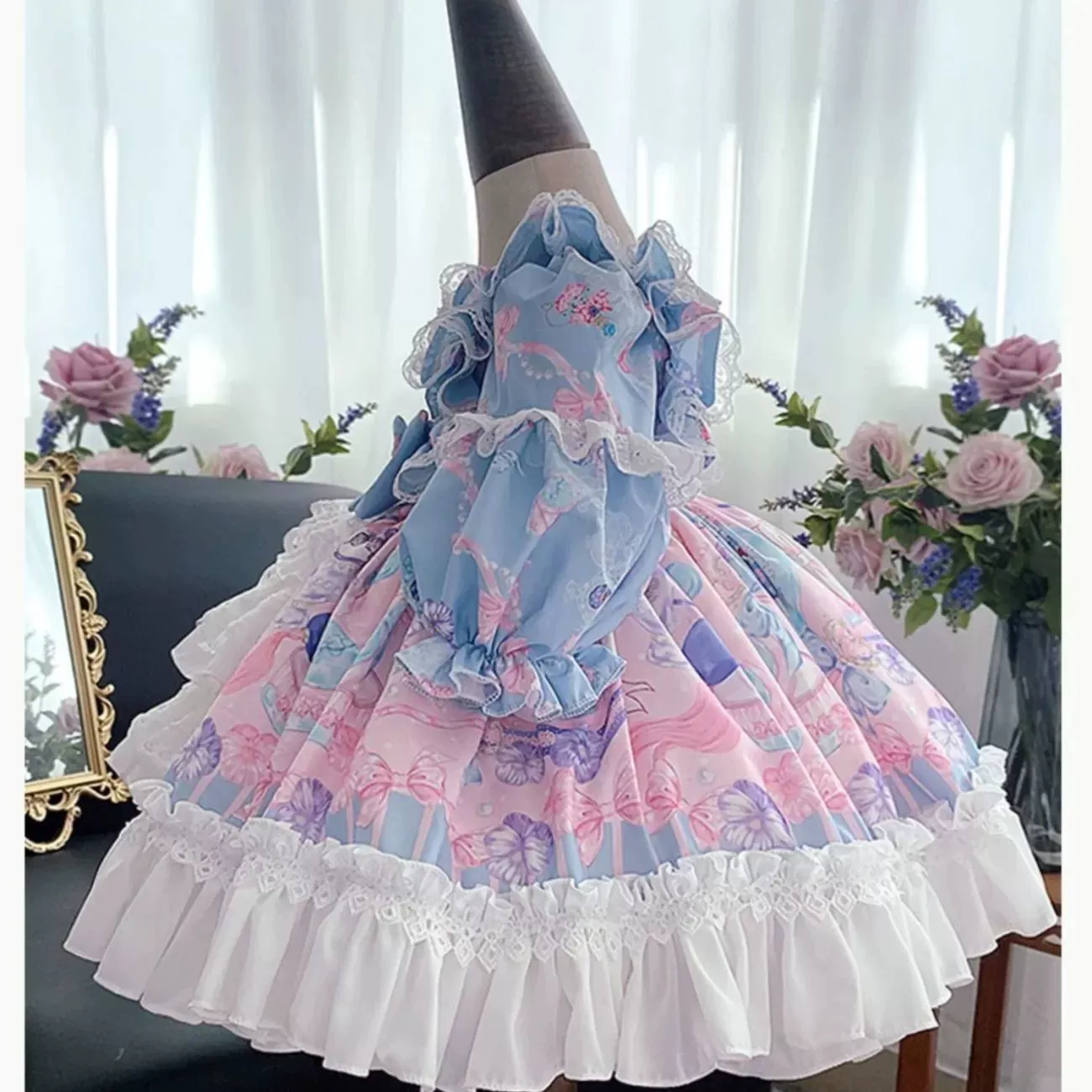 Небольшой наряд принцессы, милое платье, юбка для девочки, стиль Lolita, западный стиль, подарок на день рождения