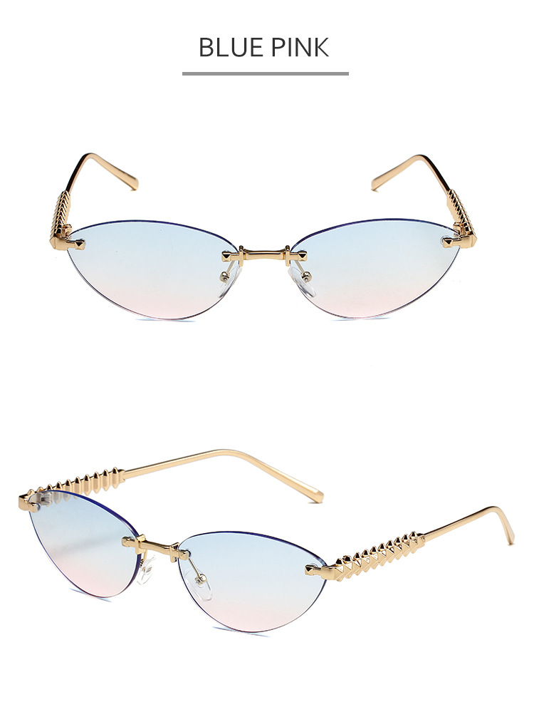 Óculos de sol cat eye para mulher e homem proteção uv sem aro_voghion.com
