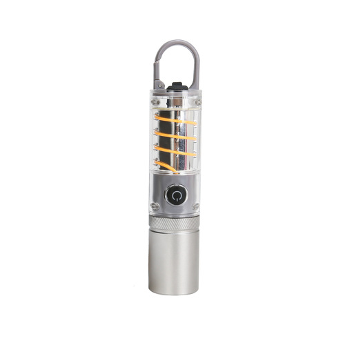 Cross-border dual light source camping light flashlight outdoor breathing atmosphere light keychain light telescopic zoom bright flashlight