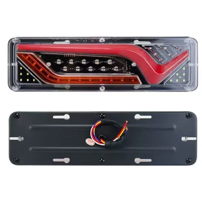Cross-border V-style second-generation 131 rear tail light, 12V/24V universal for light trucks and agricultural vehicles, LED anti-rear-end collision light with sequential turn signal (Tail light) - v-feng-131-second-generation-rear-tail-light-1224v