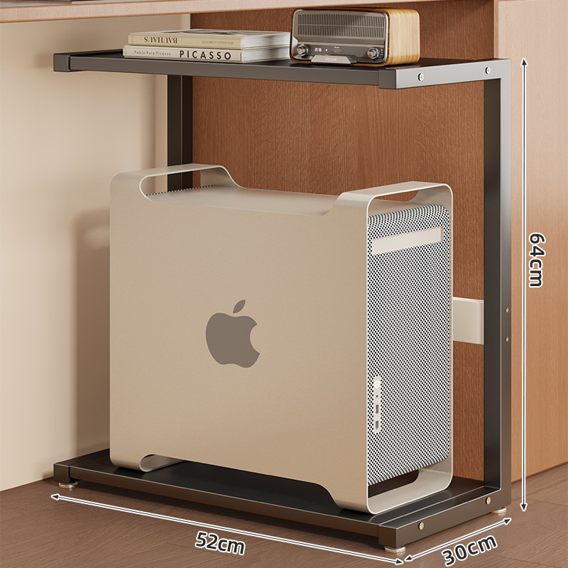 Soporte de Suelo para CPU de Acero y Madera para Oficina y Hogar