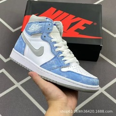莆田靴 aj1 バスケットボールシューズハイトップ本革高品質第一層牛革紳士靴婦人靴スポーツカジュアルシューズ
