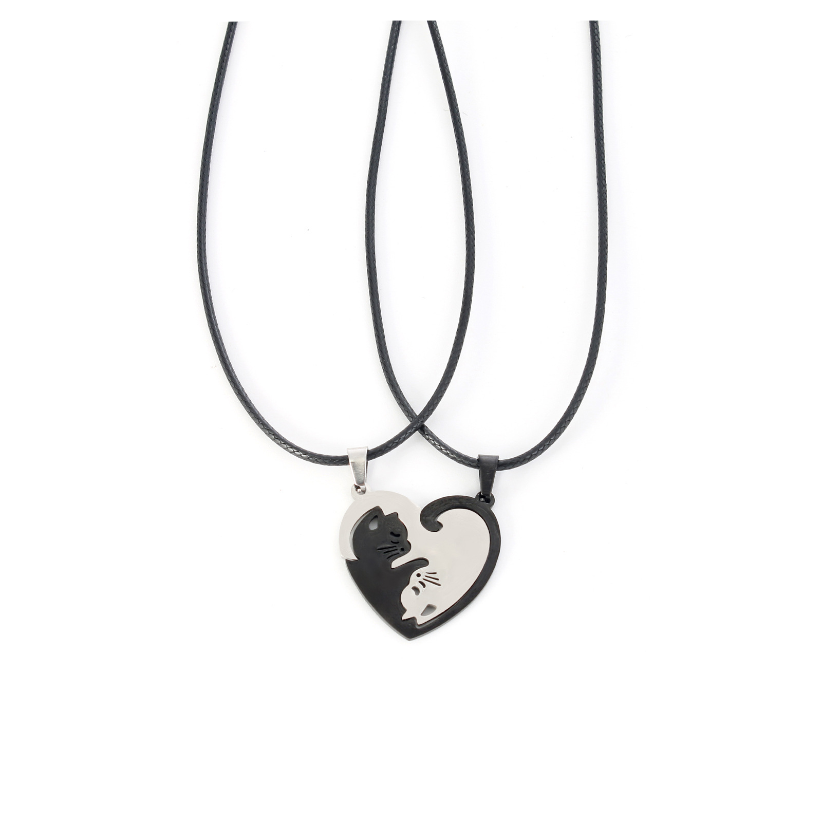 304 Stainless Steel Material Wholesale Jewelry Simple Style Cat 304 Stainless Steel Polishing Pendant Necklace