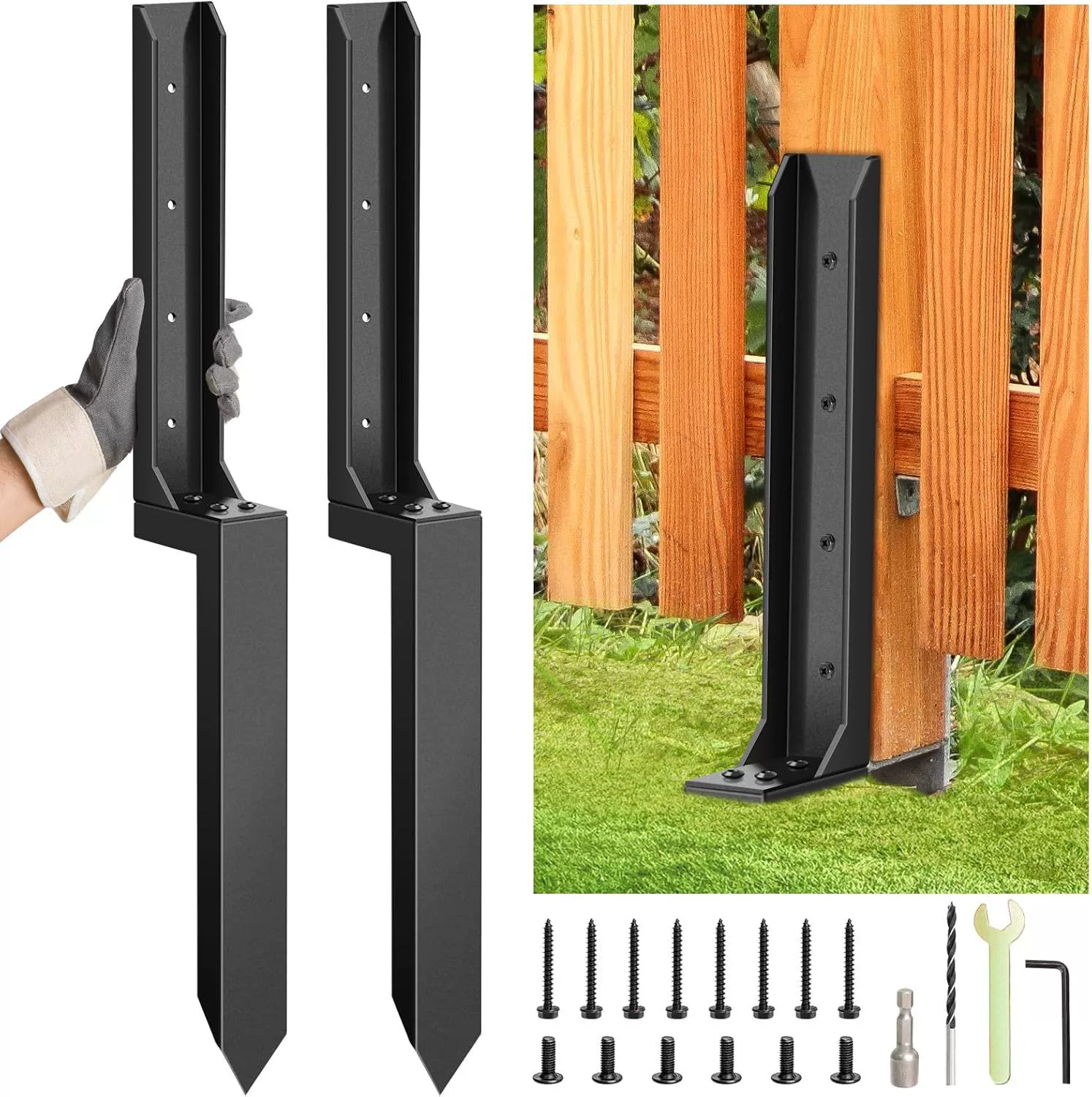 Анкерные детали для ремонта трансграничного забора, набор инструментов для ремонта металлического армирования забора, комплект заднего анкера, сверхмощный заземляющий шип.