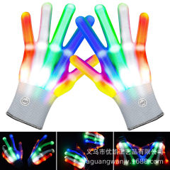クロスボーダー専用現物七色フラッシュ手袋虹発光手袋led手袋蛍光ダンス演出道具