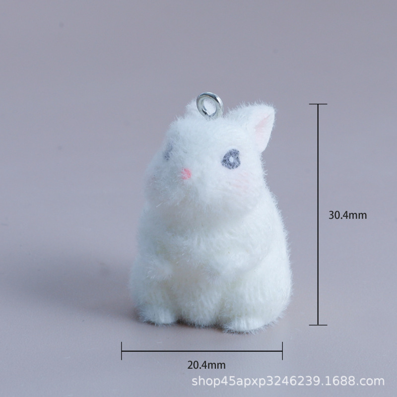 樹脂植毛小さなペンダント立体漫画かわいいニンジンウサギ DIY ジュエリーキーホルダー携帯電話ストラップペンダント|undefined