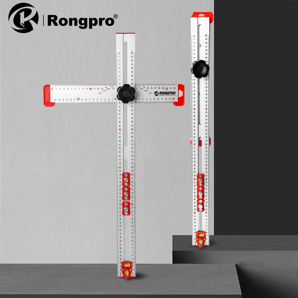 Rongpro多功通活动T型尺AT尺90度45度二合一高精度划线尺万用角尺