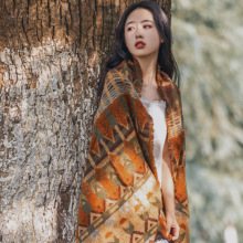 披肩女外搭秋冬文艺复古民族风围巾西藏旅游保暖加厚斗篷