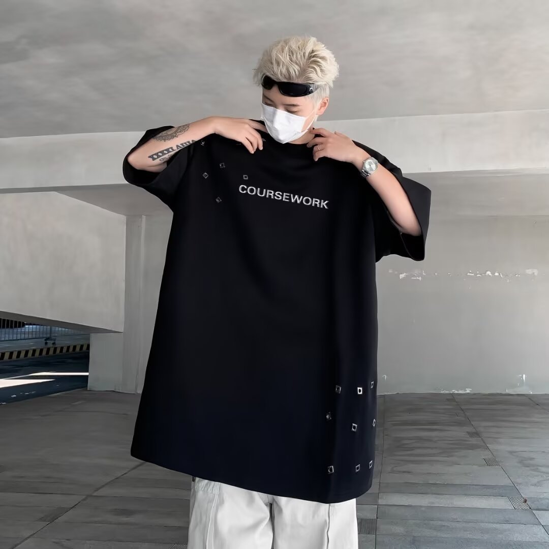 T-shirt à manches courtes pour homme, collection été, coupe ample et décontractée, manches cinq et demie._voghion.com