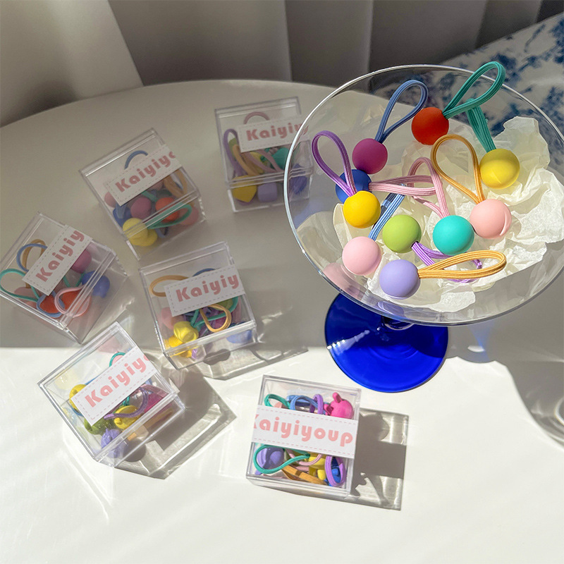 10 piezas de color caramelo cuerda de pelo simple cuerda de pelo hembra Cola de Caballo anillo de pelo