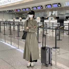 广州十三行秋季新款风衣女长款高级感慵懒风气质垂感宽松外套女