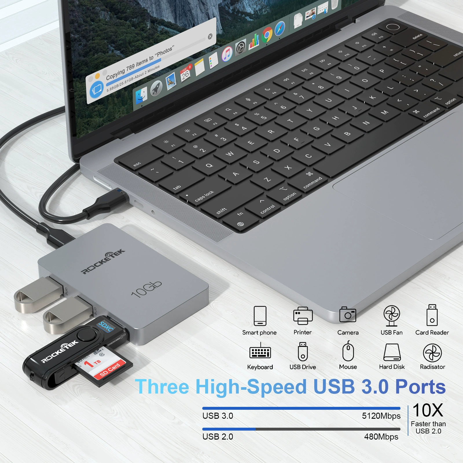 USB 3.0 HUB Семь в одном расширенный, раздельный набор, PD 100W, зарядка Type-C, hub производитель