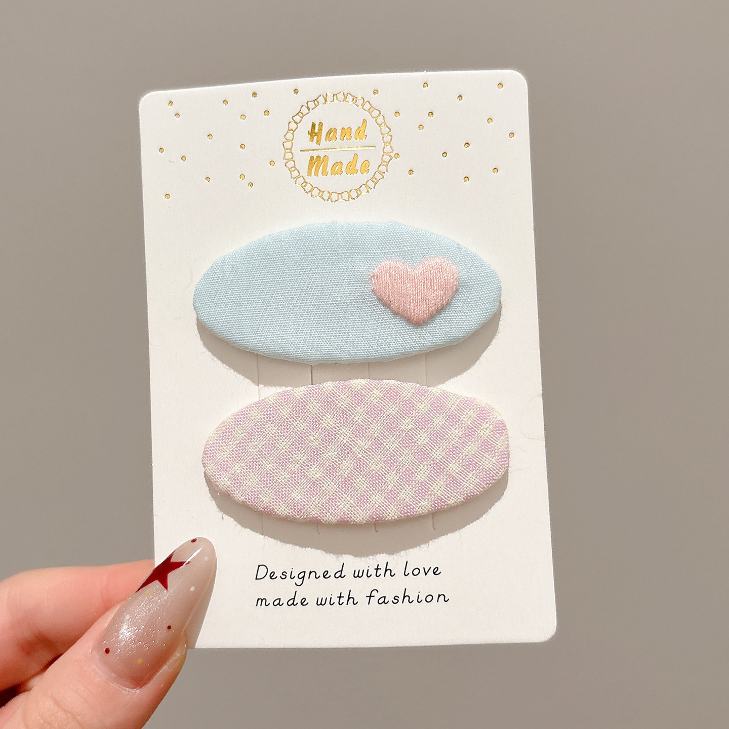 2# pink love clip about 5.2cm