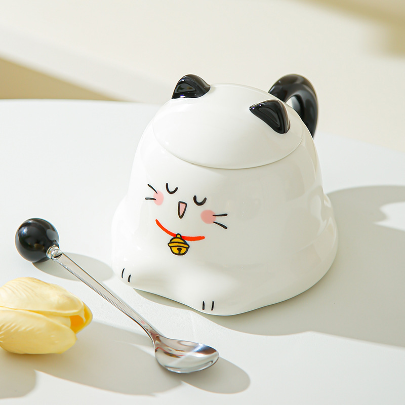 Tazas de dibujos animados de alto valor, tazas de cerámica, tazas de gato Siamese, lindas tazas de agua, regalos de cumpleaños creativos para niños y niñas