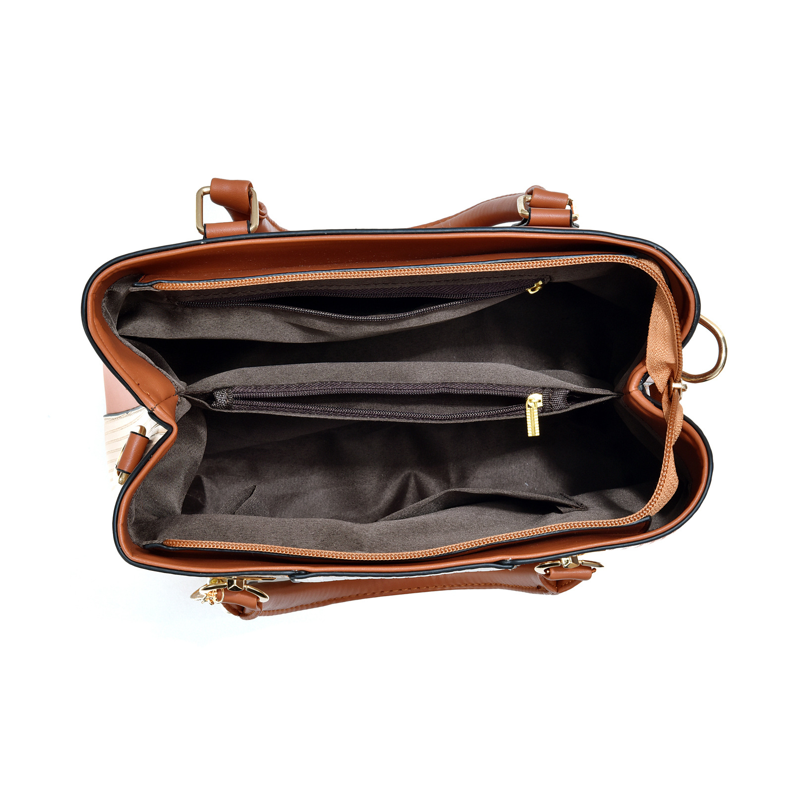 Color Block Women's Fashion Trend Handbag PU Shoulder Crossbody Large Capacity Bag Bags_voghion.com