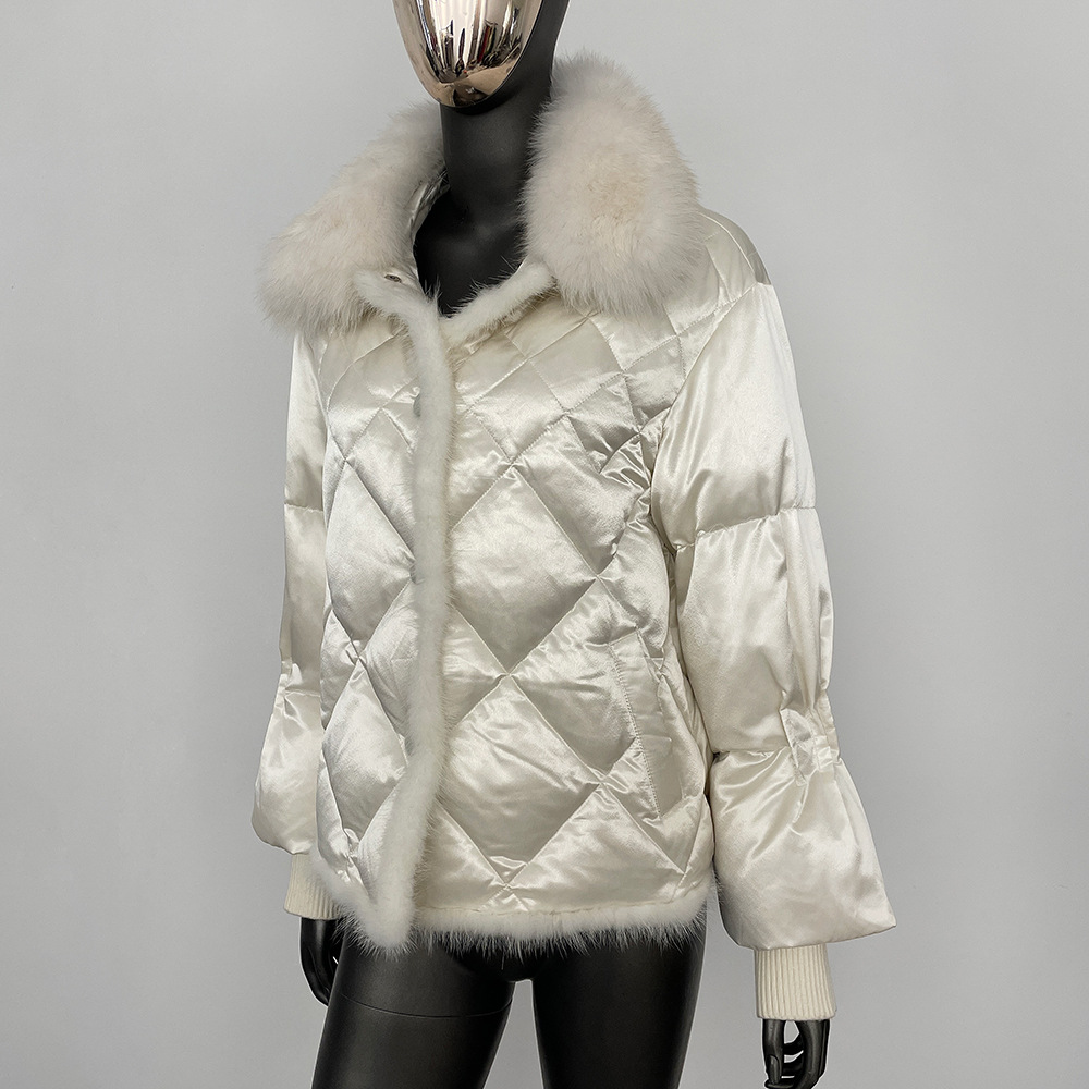 Women's Clothing Satin new style ladies short down jacket women high end women's down jacket women's high end women's white duck down_voghion.com