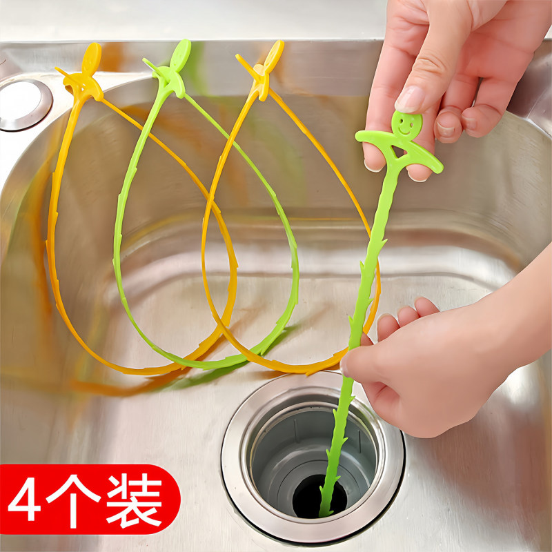 Sewer Unclogging Tool for Toilets and Sinks, Hair Removal Tool, Clog Remover for Kitchen Pipes, Magic Tool for Unclogging