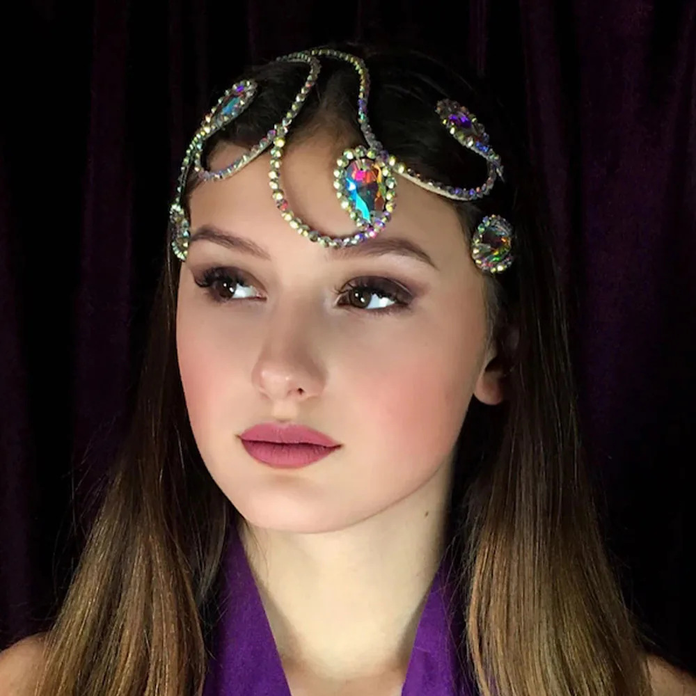 vendita calda copricapo geometrico con strass versatile copricapo versatile con diamante cuore cavo accessori per capelli catena per capelli femminile_voghion.com