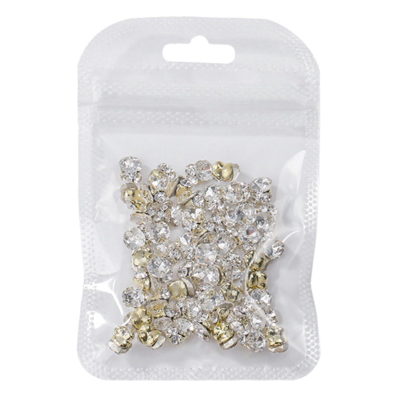 Popular online popular pequeño tamaño taladro de uñas súper brillante corazón torcido rectangular grasa cuadrado incrustaciones de perlas de uñas perforación decoración al por mayor