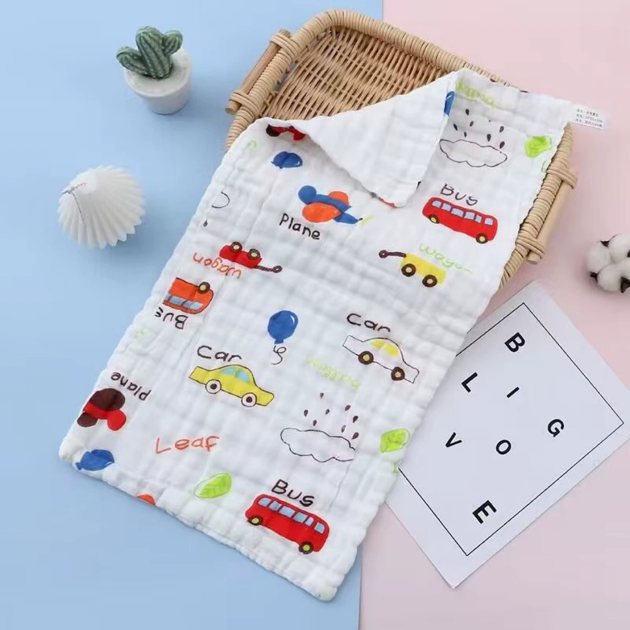 Каждый день хлопчатобумажная 6-слойная печать пузырьковая пряжа детская складка мультфильм впитывает воду полотенце для лица