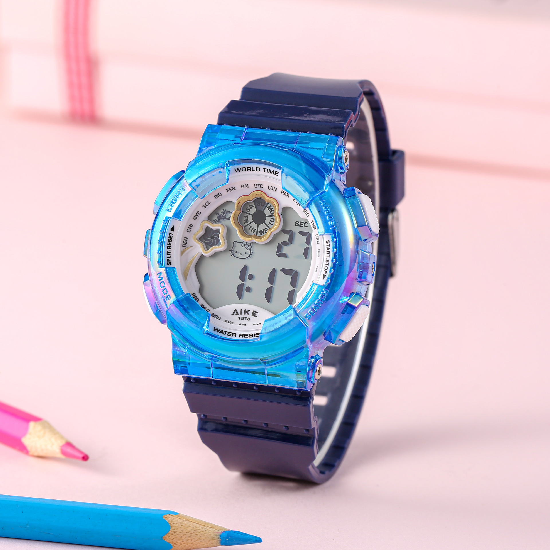 Reloj para niños tendencia impermeable a prueba de caídas de luz nocturna para estudiantes de secundaria primaria para niños y niñas reloj electrónico para estudiantes deportivos