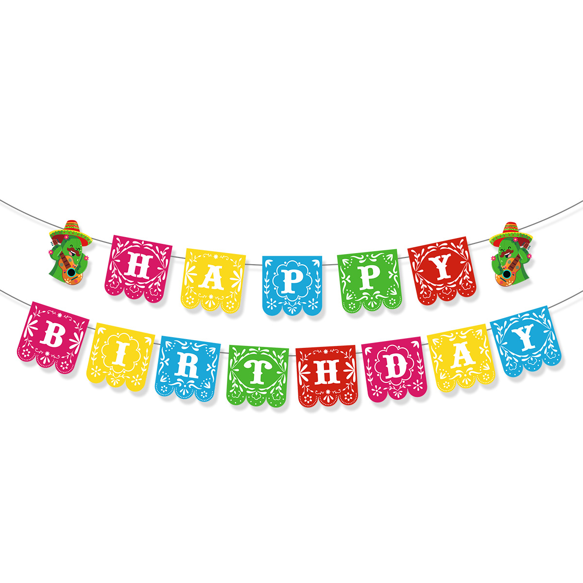44g Weight Hanging flag Home Textiles & Decor Type Decorative Props Event & Party Supplies 1 Set Quantity Party, Festival Occasion Birthday Festival Cactus, Guitar, Letter Pattern IG Style Style Birthday IG Style Cactus Guitar Letter Paper Party Festival Decorative Props 7