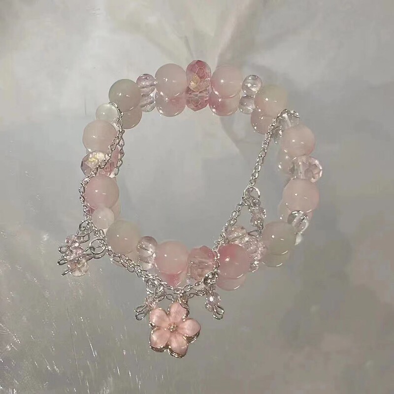 [Spring Letter] Small Peach Blossom Beaded Bracelet New Trendy Niche Design Fresh and Sweet Girlfriend Student Bracelet