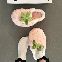 卡通草莓女冬包头棉拖秋冬家可爱少女心居室内防滑厚底毛毛棉拖鞋