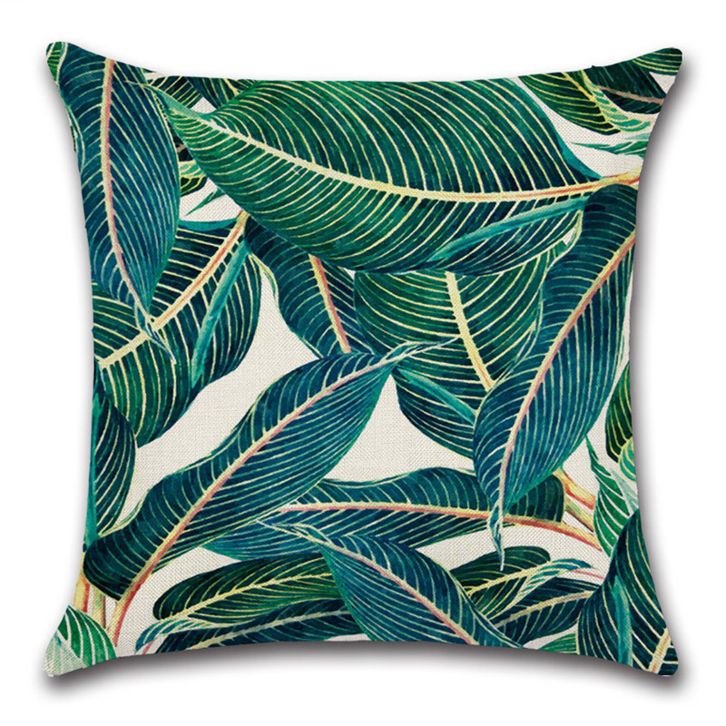 YC Amazonas plantas tropicales flor decoración abrazo funda de almohada casa sofá funda de almohada cojín de hoja de plátano coche