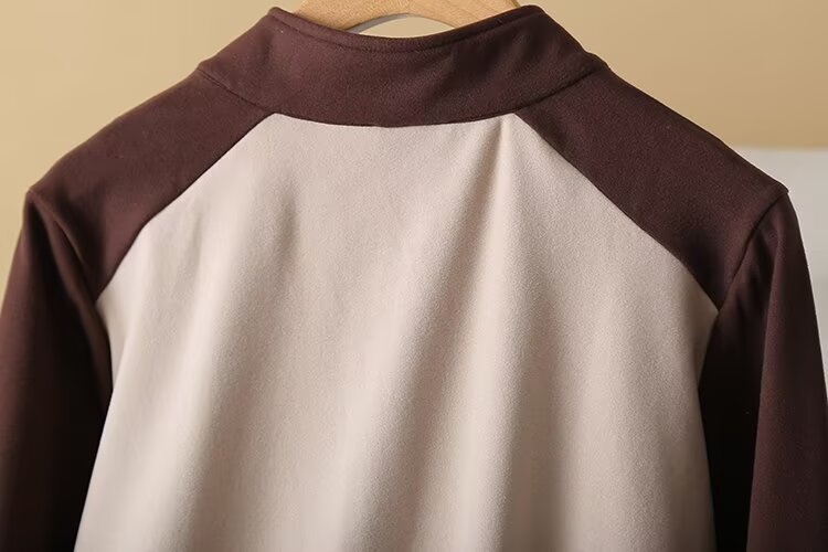 2024 Autumn Winter New Color-Block Half-Zip Sweatshirt For Women Fashion Cat Print Long Sleeve Versatile Top H72 2443_voghion.com