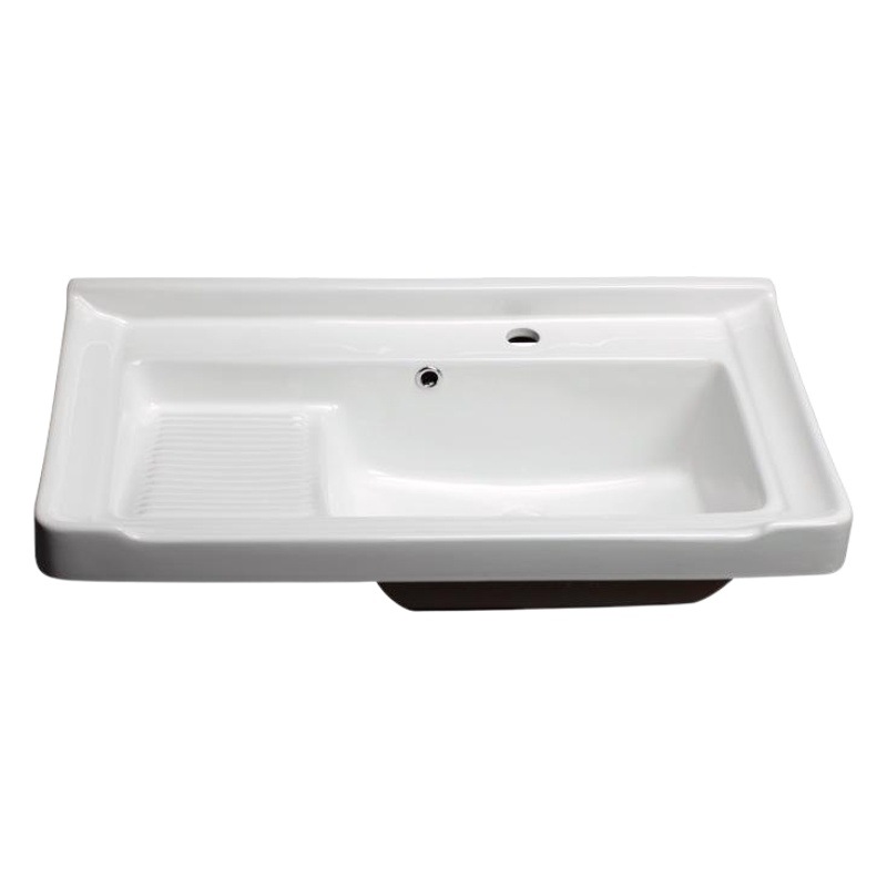 Lavandería de cerámica con tabla de lavar, lavabo de balcón, lavabo de cerámica integrado, lavabo profundo, lavabo de balcón, venta directa de fábrica