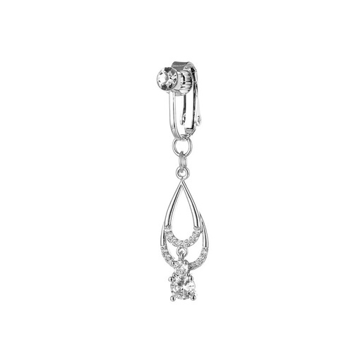 New hole-free large zirconium drop navel stud fake belly ring TK fire no piercing sexy navel dance style