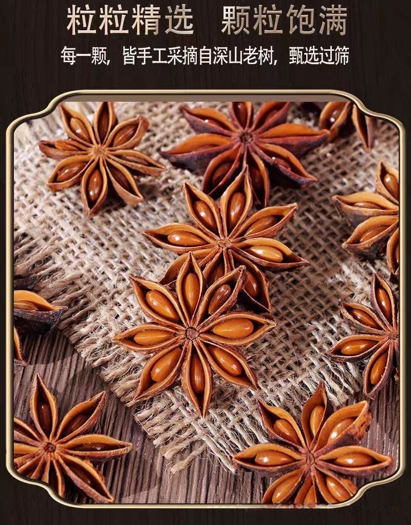 Premium Guangxi Star Anise Whole Pods 100g Culinary Spice for Braising Stews and Marinades quality and texture