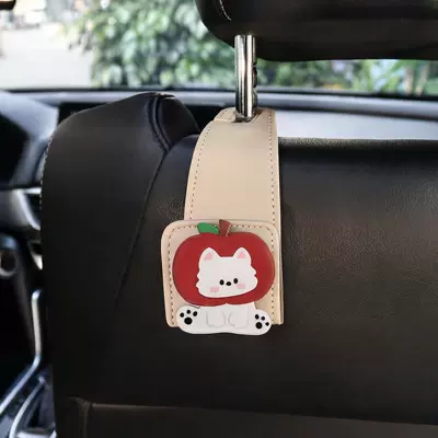 Car suede seat back Car hanging - beige-hook-sitting-apple-puppy