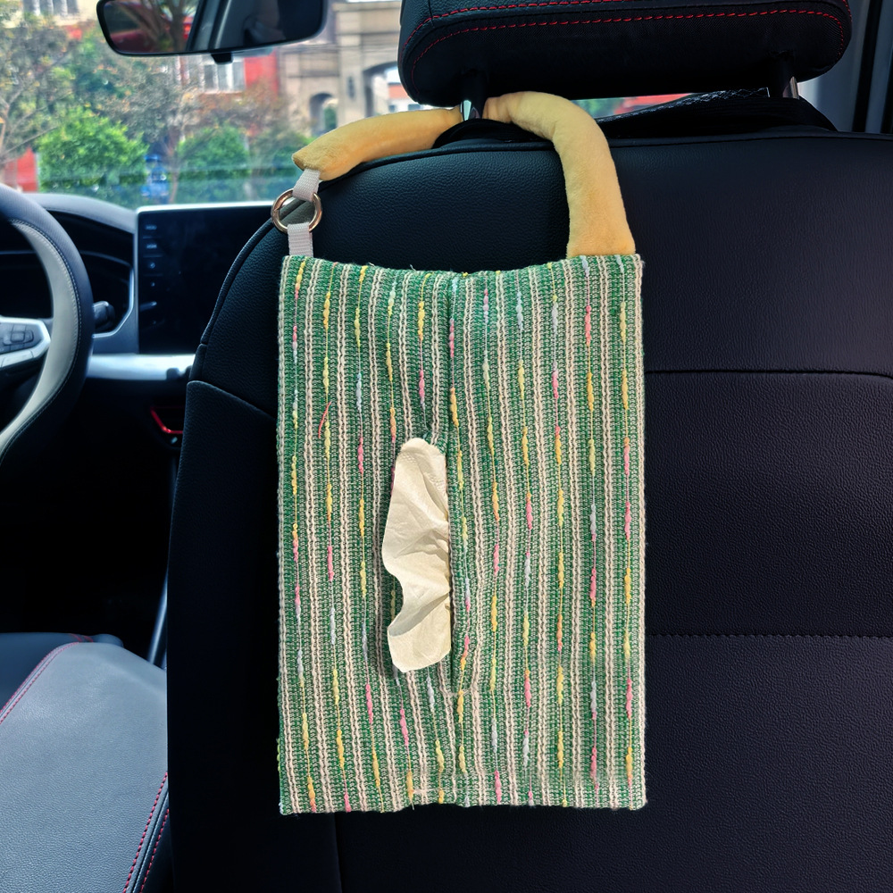 Creativa pequeña tela de viento fragante cargada servilletas caja de servilletas para automóviles colgantes caja de servilletas ajustable servilletas image 14