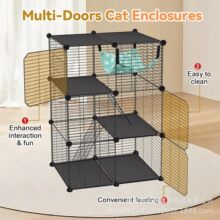 宠物笼子超大空间猫别墅可移动狗笼加粗铁网兔笼子猫咪笼子室内用