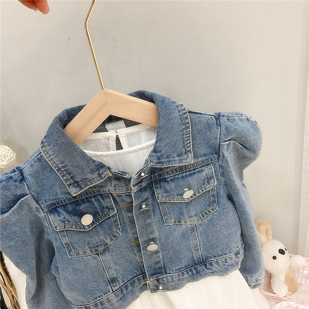 meninas primavera outono jeans casaco crianças roupas